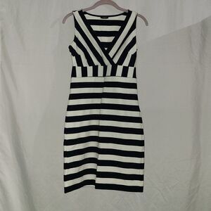 Ann Taylor Petite Blue White Striped Sleeveless Dress Size XXSP
